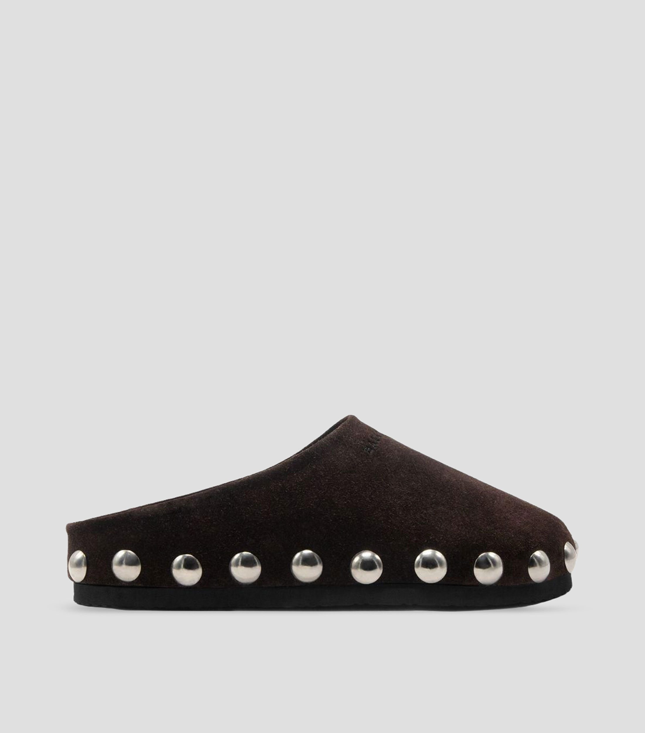 Zuecos Casuales Slip on en gamuza lisos Mujer